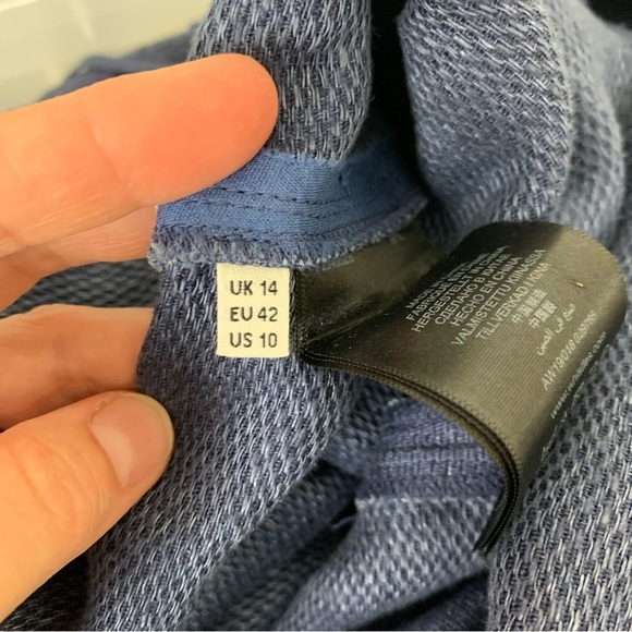 Whistles Tie Waist Linen Jumpsuit Womens US 10 UK 14 Wide Leg Crop Pockets Navy - Picture 8 of 16